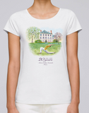 100% Organic Cotton White Women's Yoga T-shirt (20 year Ashram Anniversary)