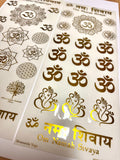 Gold Foil Waterproof Om Mantra Mandala Stickers 2 styles