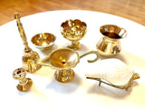 Premium Brass Puja / Aarti Thali set with Abhishekam - Large 26cm (9 items)