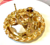 Premium Brass Puja / Aarti Thali set with Abhishekam - Large 26cm (9 items)