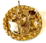 Premium Brass Puja / Aarti Thali set with Abhishekam - Large 26cm (9 items)