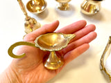 Premium Brass Puja / Aarti Thali set with Abhishekam - Large 26cm (9 items)