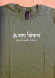 Men's Unisex Standard Cotton Olive Green Yoga T-shirt - Om Namah Sivaya