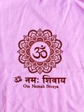 Women's Pink Om Namah Sivaya Cotton Yoga T-shirt