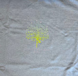 Women's Standard Cotton Slim Fit Yoga T-shirt with Ashram Tree - BLUE