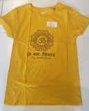 Women's YELLOW Om Namah Sivaya Cotton Yoga T-shirt