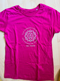 Organic Women's Pink Heart Chakra Cotton Yoga T-shirt