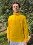 Unisex Yellow Fleece Zip Yoga Jacket - with white OM