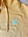 Unisex Yoga Yellow Hoodie Sweatshirt with white OM