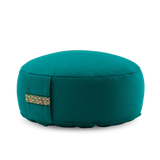 Meditation cushion round with decorated handle loop 10 cm height *5 colours*
