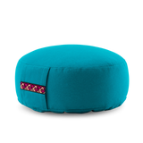 Meditation cushion round with decorated handle loop 10 cm height *5 colours*