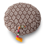 Meditation cushion round Indian pattern 15 cm hight (2 colours)