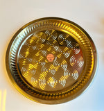High Quality Brass Puja / Aarti Thali set with Abhishekam Conch - Large 24cm (9 items)