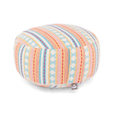 Meditation cushion round Ethno pattern 17cm hight (Apricot)