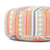 Meditation cushion round Ethno pattern 17cm hight (Apricot)