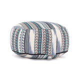 Meditation cushion round Ethno pattern 17cm hight (Blue)