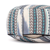Meditation cushion round Ethno pattern 17cm hight (Blue)