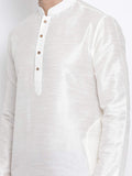 Men's Silk Blend White Kurta