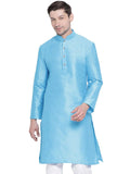 Men's Silk Blend Sky Blue Kurta