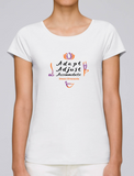 100% Organic Cotton White Women's Yoga T-shirt (Adapt Adjust Accommodate)