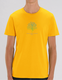 100% Standard Cotton Men's Unisex Yoga T-shirt Yellow (Ashram Tree)
