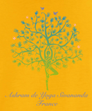 100% Standard Cotton Men's Unisex Yoga T-shirt Yellow (Ashram Tree)