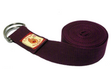 Yoga strap 100% Organic cotton ½ moon Buckle (Burgundy)