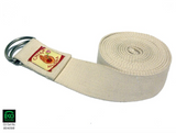 Yoga strap 100% Organic cotton ½ moon Buckle (White)