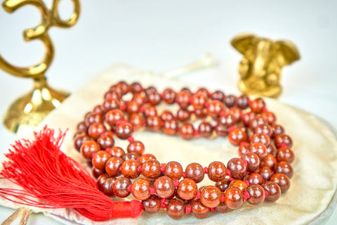 Red Sandalwood mala (8mm beads)