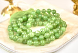Natural Green Jade Mala (8mm beads)