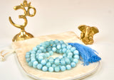 Blue Aquamarine Mala (8mm beads)