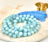 Blue Aquamarine Mala (8mm beads)