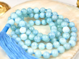 Blue Aquamarine Mala (8mm beads)