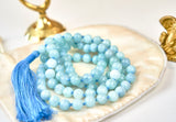 Blue Aquamarine Mala (8mm beads)