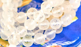 Himalaya Clear Quartz Crystal mala with OM (8mm beads)
