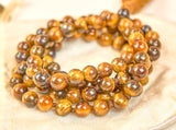 Yellow tiger-eye mala (8mm beads)