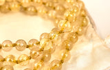 Gold Rutilated Quartz Mala (8mm beads)