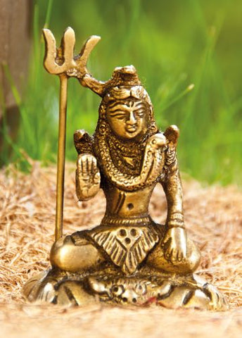 Siva sitting brass statue, 6 cm