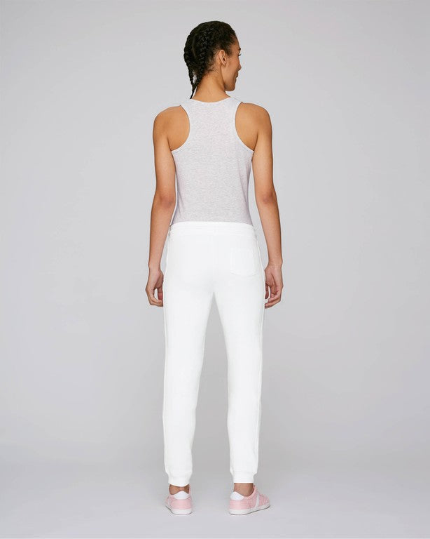 Pantalon Yoga Femme Blanc Coton Bio avec Ashram Tree – Sivananda