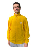 Unisex Yellow Fleece Zip Yoga Jacket - with white OM