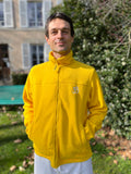 Unisex Yellow Fleece Zip Yoga Jacket - with white OM
