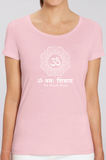 100% Organic Cotton Candy Pink Women's Yoga T-shirt (Om Namah Sivaya)