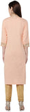 Gold Embroidery Pink Cotton Kurt for Woman (KF60)