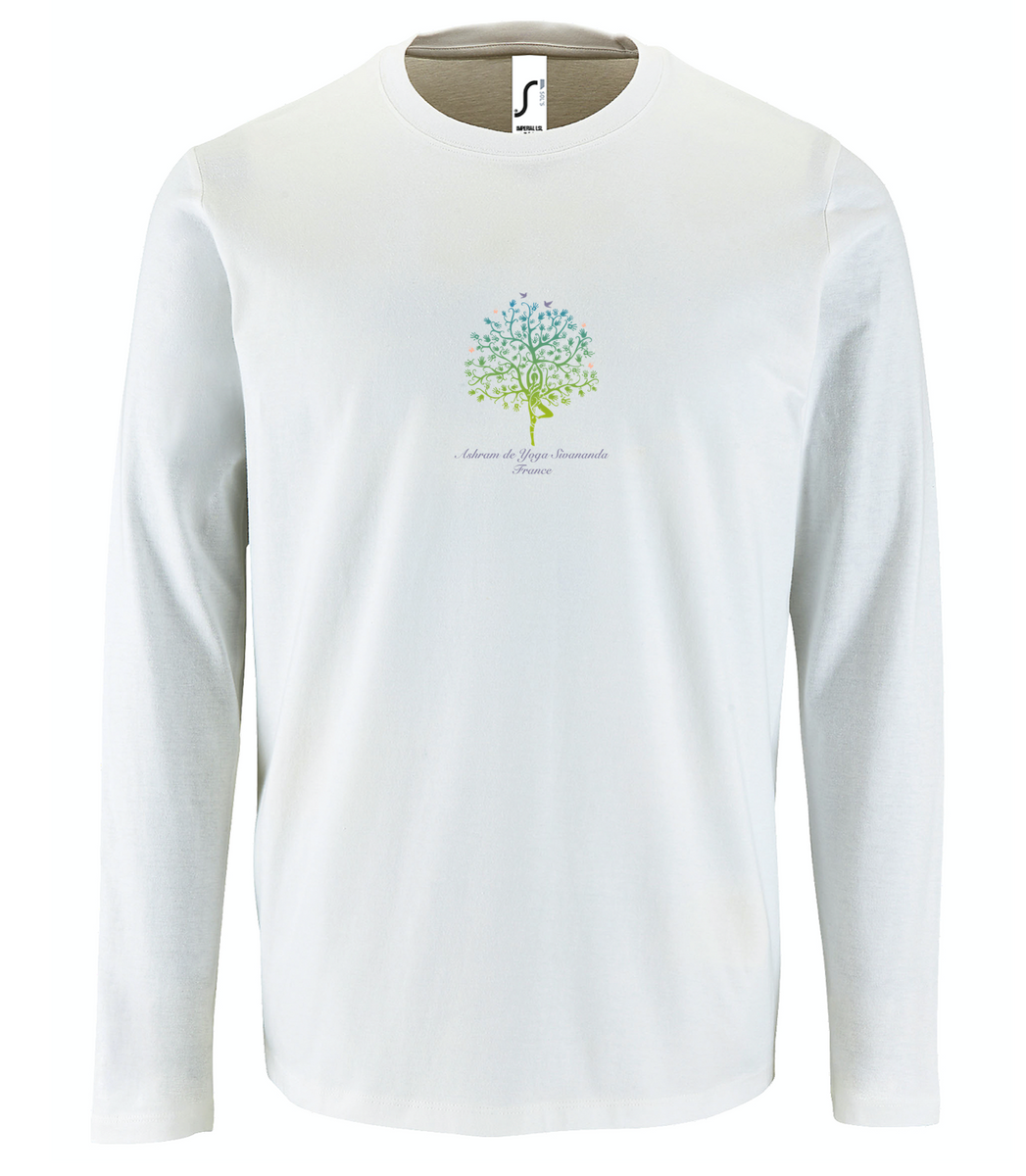 Men's Unisex Standard Cotton Long Sleeve White Yoga T-shirt - Ashram T – Sivananda  Yoga Boutique