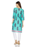 Woman's Turquoise Cotton Kurta (TQ21)