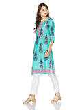 Woman's Turquoise Cotton Kurta (TQ21)