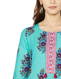 Woman's Turquoise Cotton Kurta (TQ21)
