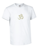 Unisex Standard Cotton White Yoga T-shirt - Golden Om
