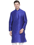 Men's Silk Blend Royal Blue Kurta