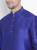 Men's Silk Blend Royal Blue Kurta